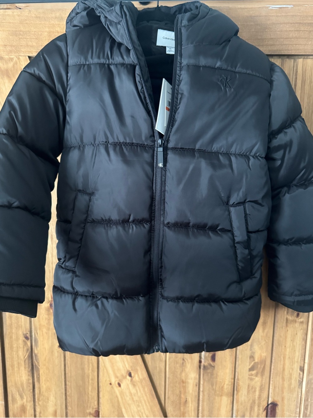 Calvin Klein Kids Black Hooded Puffer Coat